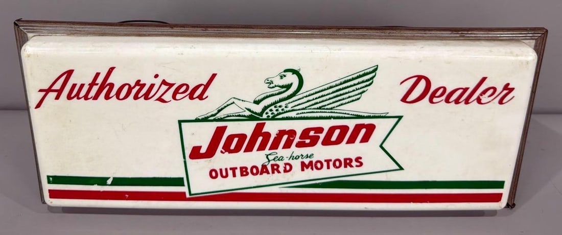 Johnson Sea-Horse Outboard Motors Authorized Dealer Plastic Lighted Sign (TAC) (1 of 3)