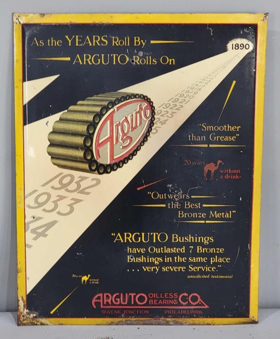Arguto Oilless Bearing Co. Metal Sign (TAC) (1 of 5)