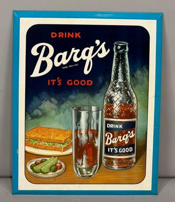 Drink Barq's "It's Good" Celluloid over Cardboard Easel Back Sign (TAC) (1 of 4)