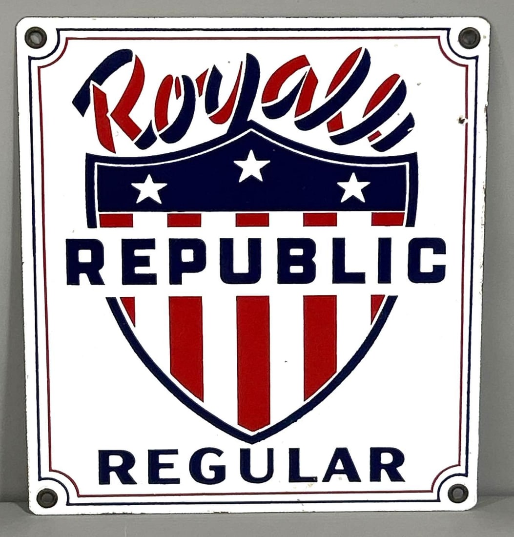 Royal Republic Regular w/Logo Porcelain Pump Sign (TAC) (1 of 5)