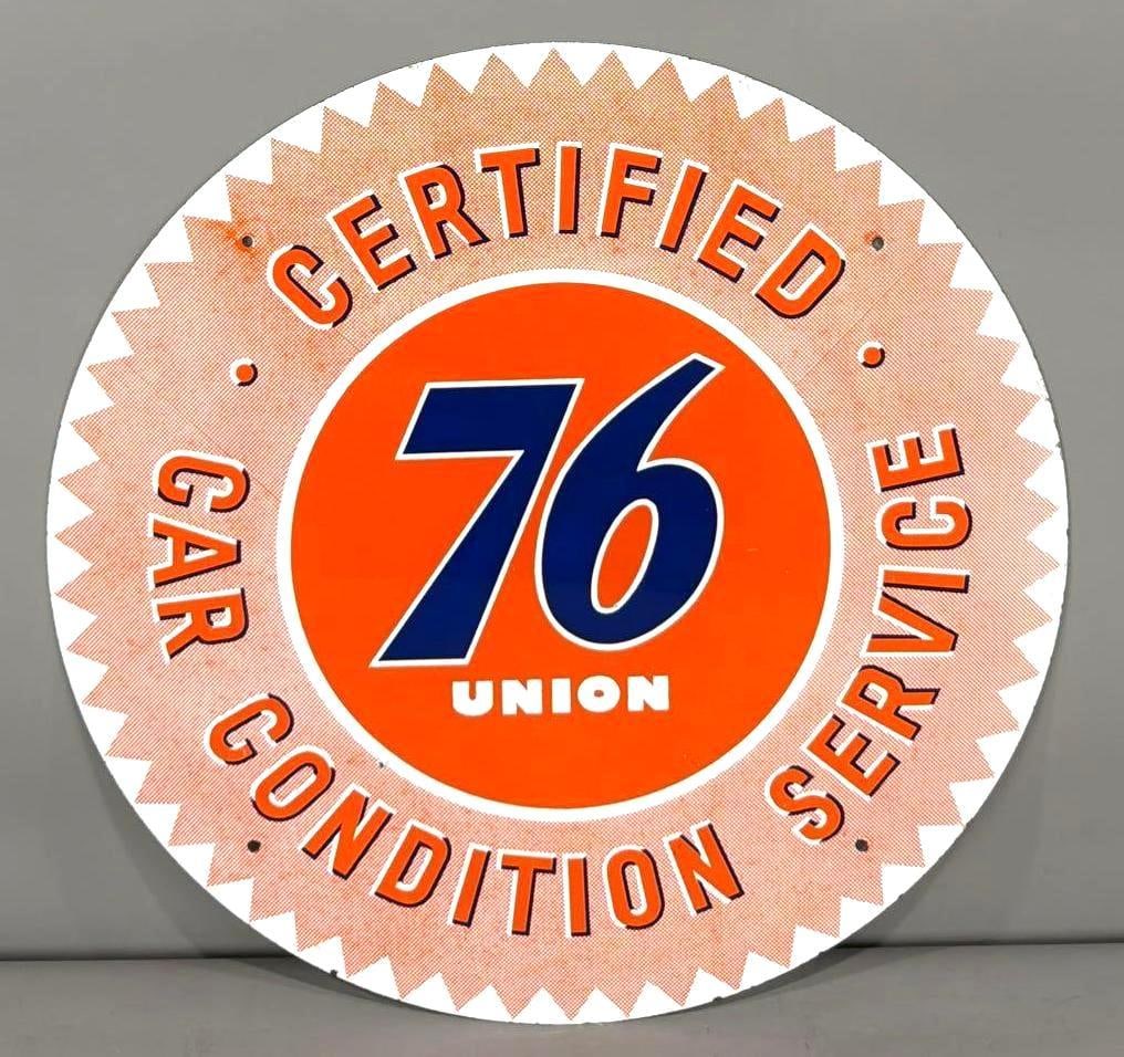 Union 76 Certified Car Condition Service Porcelain Sign (TAC) (1 of 4)