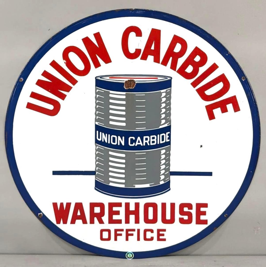 Union Carbide Warehouse Office w/Image Porcelain Sign (TAC) (1 of 5)