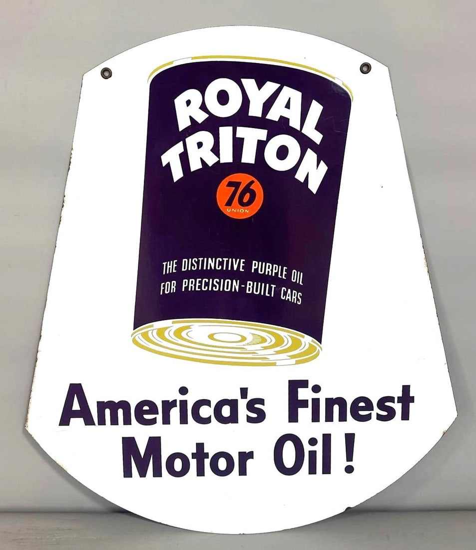 Union 76 Royal Triton Porcelain Sign (TAC) (1 of 5)
