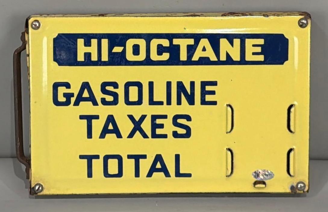 (Richfield) Hi-Octane Porcelain Pricer Sign (TAC) (1 of 3)