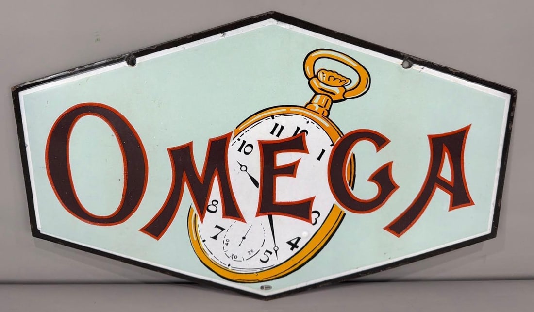Omega Watches w/Image Porcelain Sign (TAC) (1 of 4)