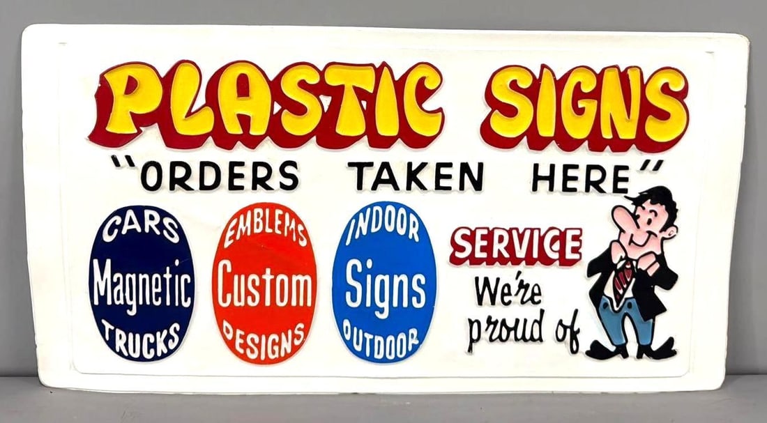 Salesman Sample Embossed Plastic Sign (TAC) (1 of 4)