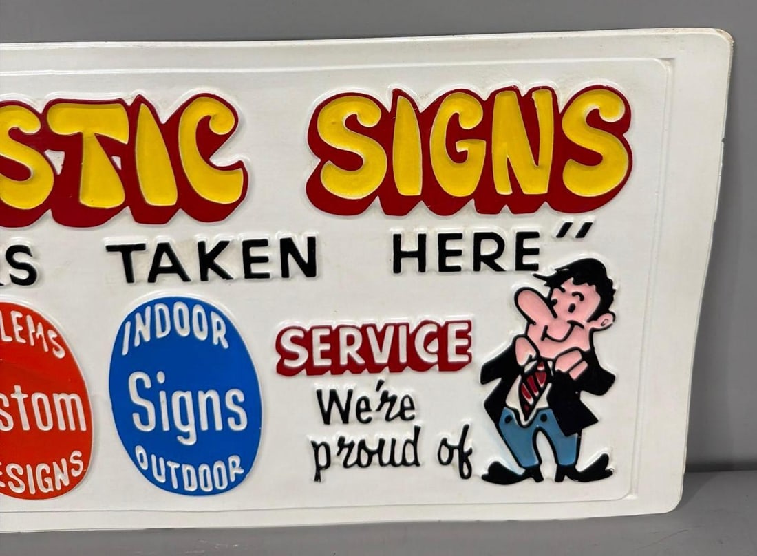 Salesman Sample Embossed Plastic Sign (TAC) - 2