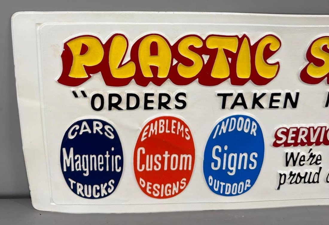 Salesman Sample Embossed Plastic Sign (TAC) - 3