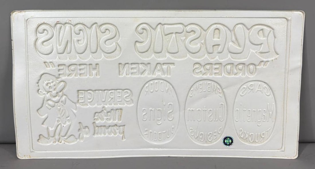 Salesman Sample Embossed Plastic Sign (TAC) - 4