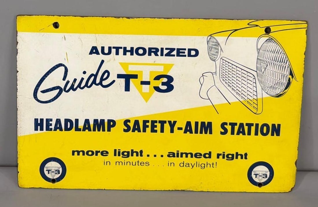 Authorized Guide T-3 Headlamp Safety Masonite Sign (TAC) (1 of 4)