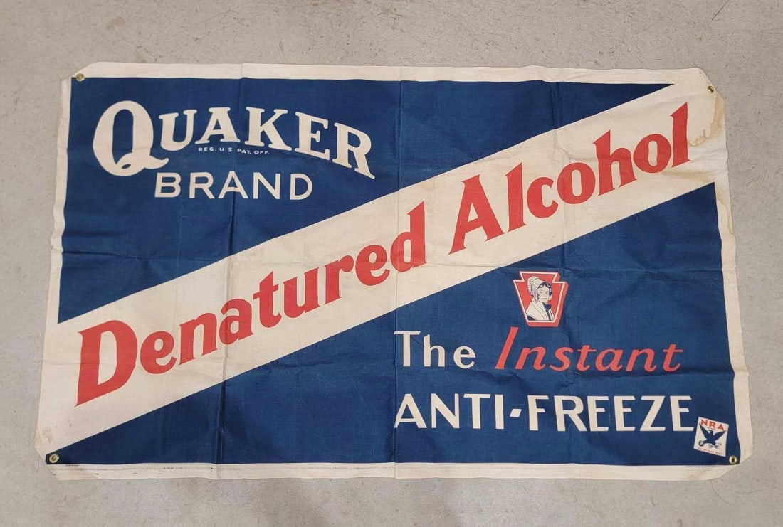 Quaker Brand Denatured Alcohol Anti-Freeze Cloth Banner (1 of 2)