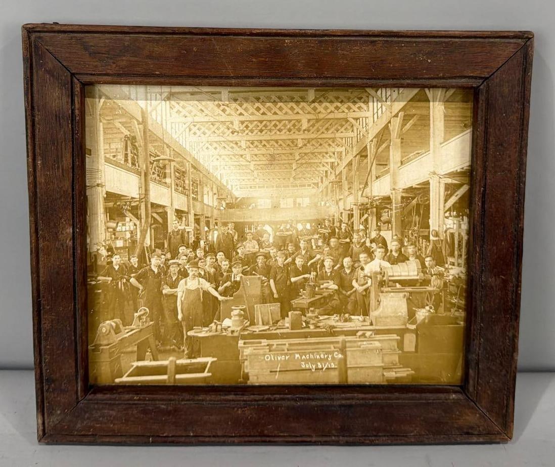 Original Photograph of Oliver Machinery Co. July 1913: rated 7, 8"x10", the photograph is in good condition with light wear and age.