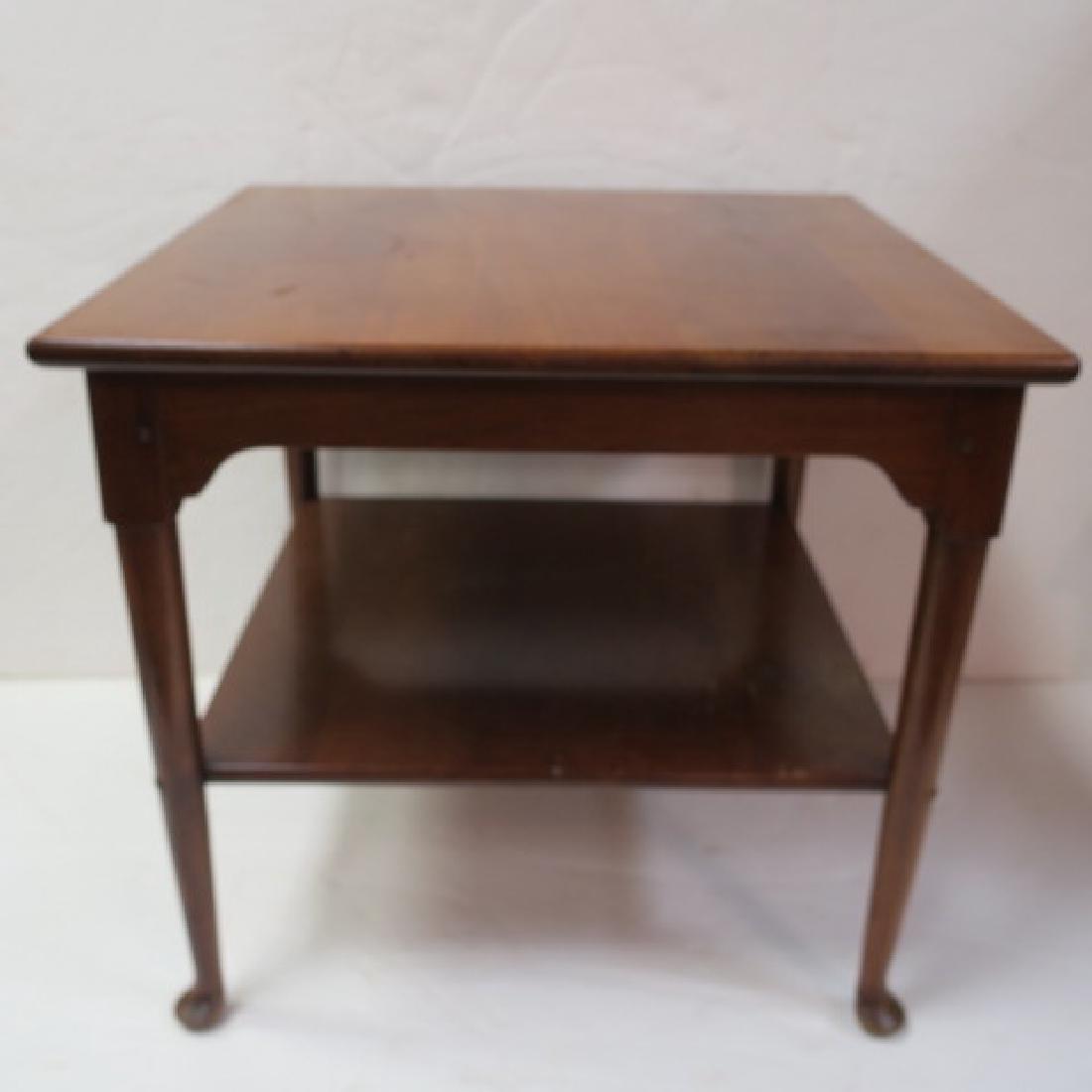 Two L&JG STICKLEY Cherry Valley End Tables:: Two L&JG STICKLEY Cherry Valley End Tables: In the Tradition of the Early American Style, Introduced when Art & Crafts Waned. Well Made Colonial Revival Furniture Until 1985. Tongue and Groove Joinery