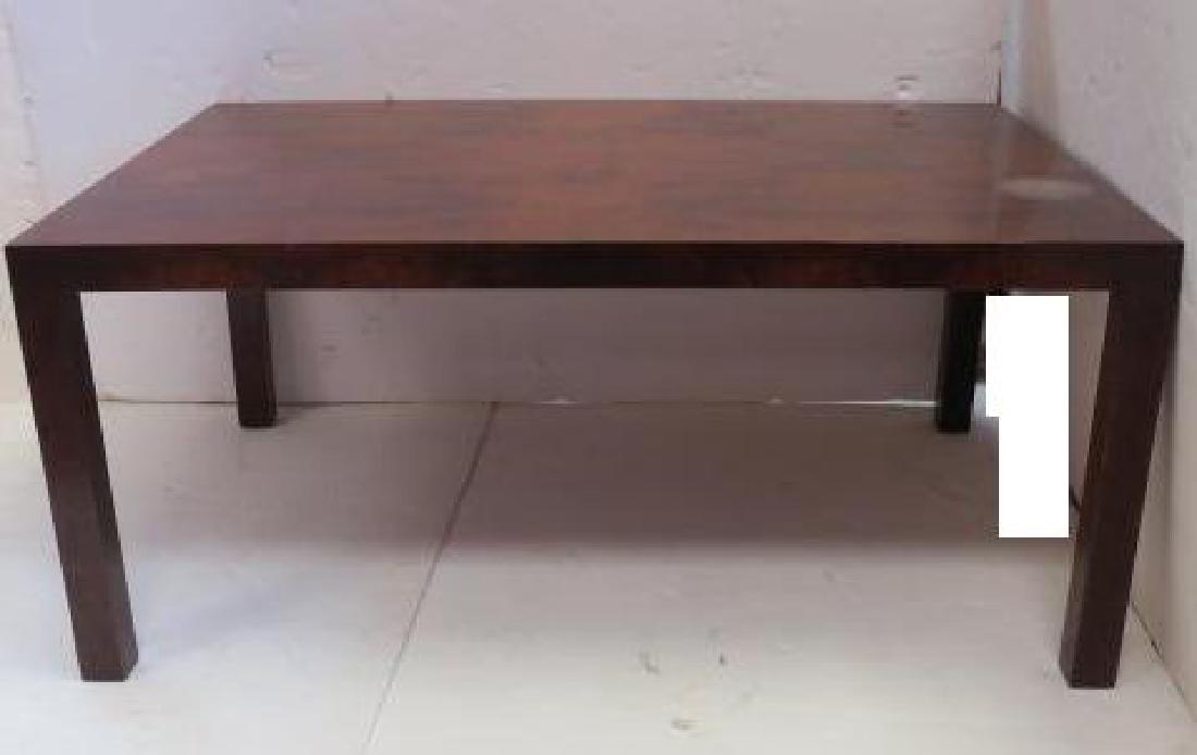 Modernist DIRECTIONAL Burlwood PARSONS Table:: Modernist DIRECTIONAL Burlwood PARSONS Table: Table Design Has 4 Flushed Squared Legs Equal to the Thickness of the Top. Designed at Parsons, Paris in a Class in the 1930's Taught by Jean Michel Frank