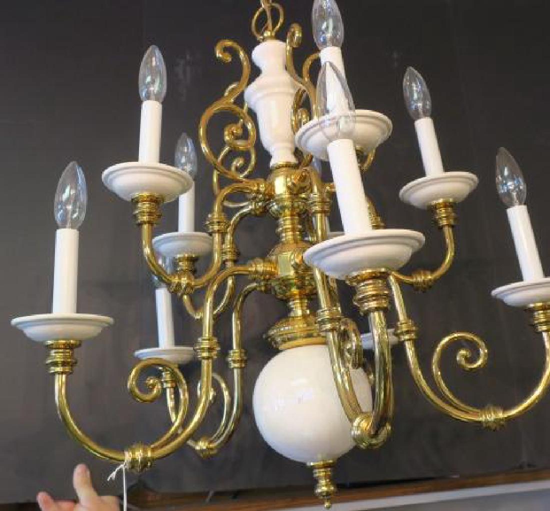 Antique Solid Brass, 10 Arm Chandelier, Williamsburg Antique Solid Brass, 10 Arm Chandelier, Williamsburg