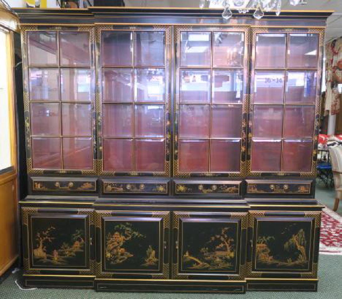 Large Black Lacquer Asian China Cabinet Aug 06 2017 Phoebus