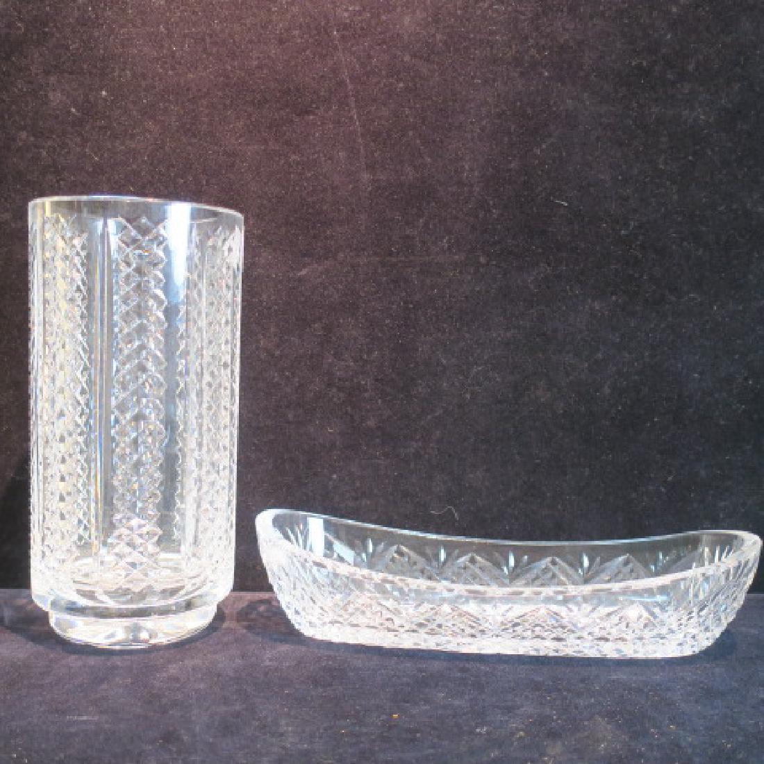 WATERFORD CRYSTAL Vase and Celery Dish