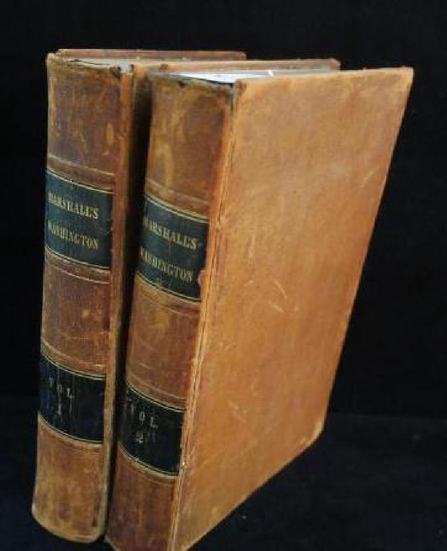 JOHN MARSHALL "LIFE OF GEORGE WASHINGTON" 2nd Edition:: JOHN MARSHALL "LIFE OF GEORGE WASHINGTON" 2nd Edition: The Life of George Washington as CinC of American Forces and 1st President. 1843, Published by James Crissy, Two Volumes, Leather Bound with Gilt
