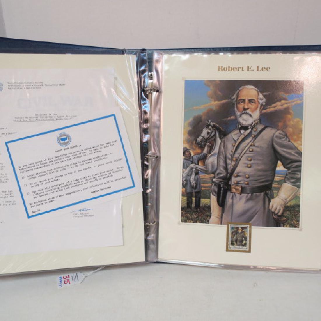 POSTAL COMMEMORATIVE SOCIETY Civil War Stamps & litho:: POSTAL COMMEMORATIVE SOCIETY Civil War Stamps & litho: Twenty Lithographs of the US Postal Service Civil War Stamps in Three Ring Binder. Personalities of the War include Lincoln, Jeff Davis, U. S. Gr