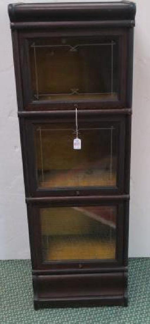 Narrow MASEY Three Sectional or Barrister Bookcase: (1 of 3)