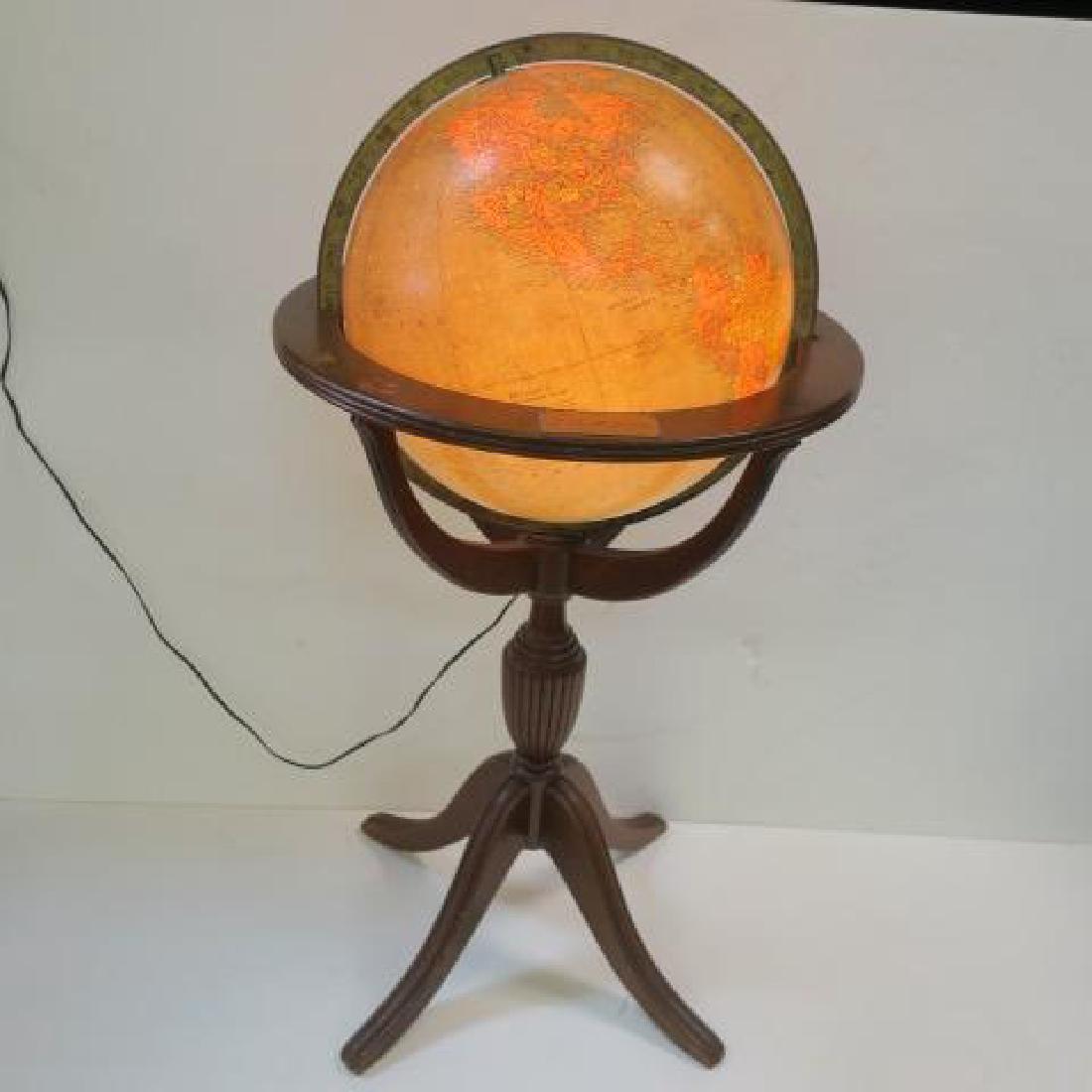 REPLOGE 16" Lighted Library Globe with Stand, CA 1940: (1 of 3)