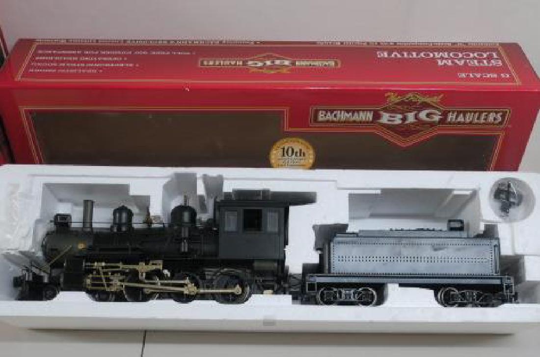 BACHMAN BIG HAULERS 4-6-0 STEAM LOCOMOTIVE: BACHMAN BIG HAULERS 4-6-0 STEAM LOCOMOTIVE G Scale Model Train, 10th Anniversary Edition. Painted but Unlettered Steam Locomotive Shipping Weight 10 lbs. C-8 Like New Condition in Box. Bench Tested, W