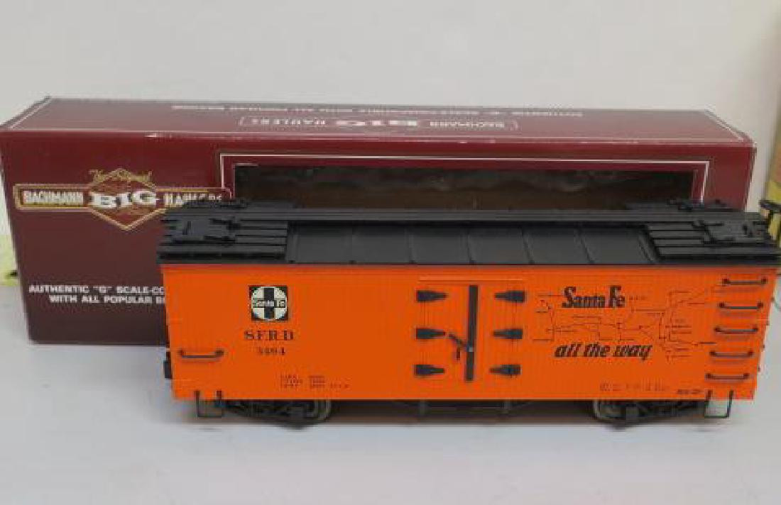 BACHMAN BIG HAULERS No 813202: BACHMAN BIG HAULERS No 813202 G Scale Model Train, Santa Fe G Class Reefer Car. C-6 Condition in Box, Rust on Wheels (-)
