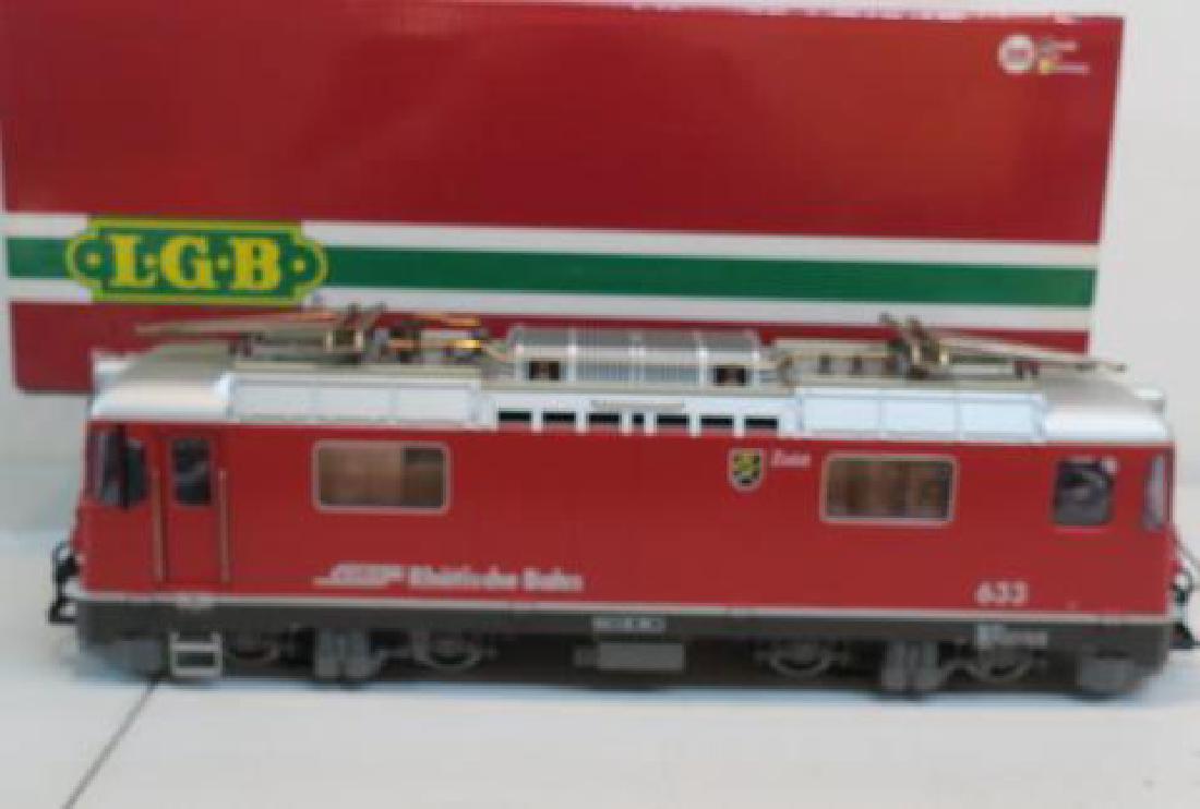 LGB 24430, GE 4/4 II ELECTRIC LOCOMOTIVE w/ Sound:: LGB 24430, GE 4/4 II ELECTRIC LOCOMOTIVE w/ Sound: G Scale Model Train Locomotive. Bench Tested Working Order. C-8 Like New Condition in Box, Shipping Weight 10 lbs. (400-800)