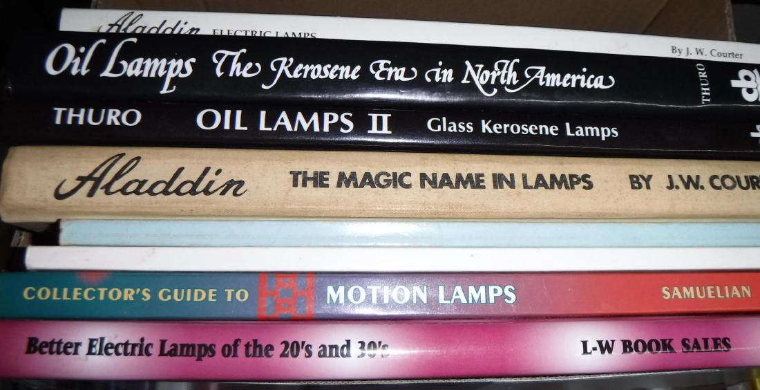 Eight Collectible Books; LAMPS:: Eight Collectible Books; LAMPS: Motion Lamps, Several on Aladdin Lamps, Kerosene, Lamps of North America, Several Electric Lamps 20's/30's. Electric Lighting. (100-200)