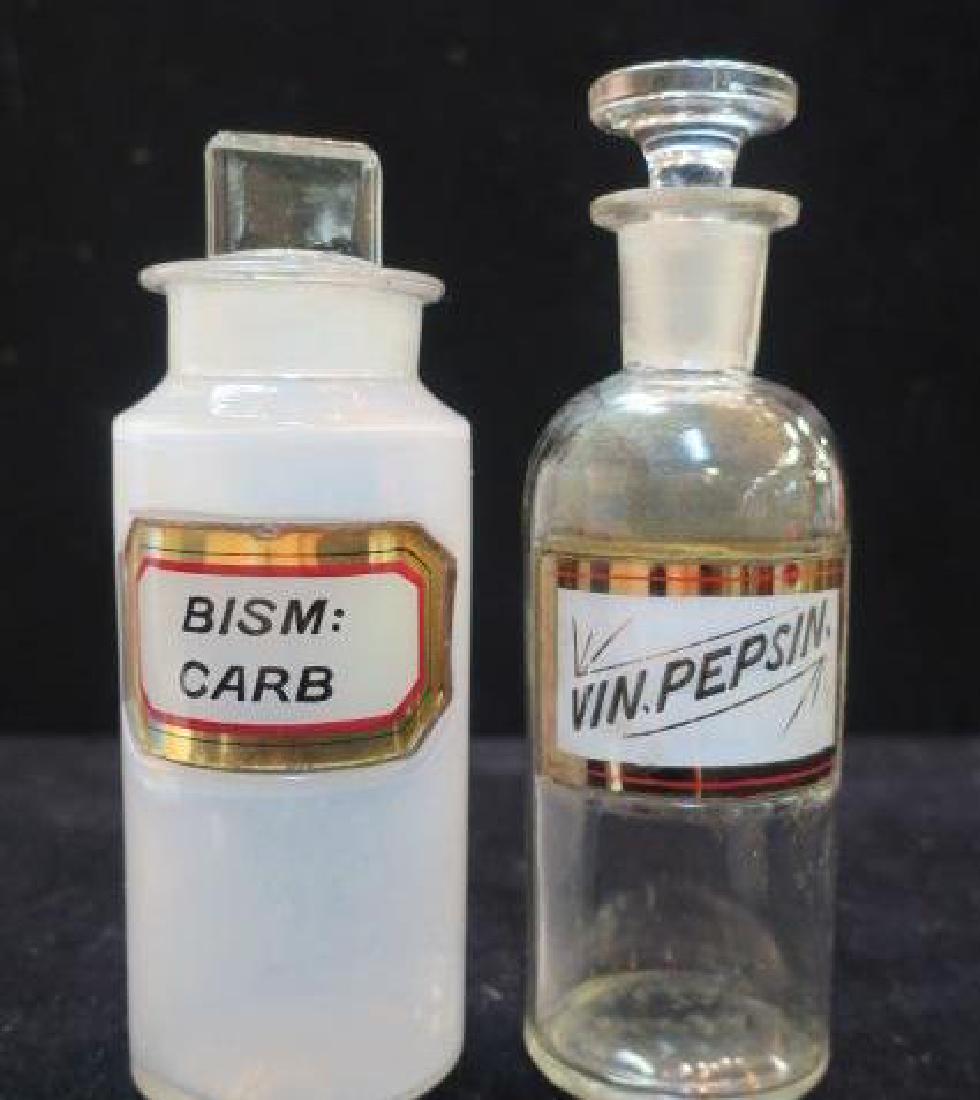 Two Apothecary Bottles; VIN.PEPSIN. & BISM:CARB: (1 of 3)