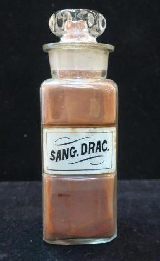 Tall Apothecary Bottle; SANG DRAC (DRAGON'S BLOOD): (1 of 3)