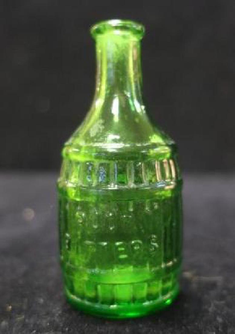 Root BITTERS Green Bottle with Barrel Staves: (1 of 3)