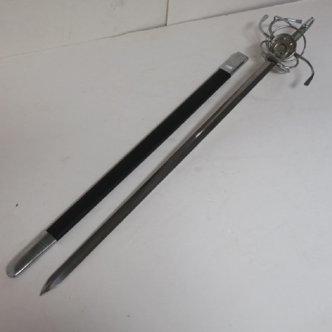 Basket Handled Claymore Sword With Leather Scabbard Apr 22 18 Phoebus Auction Gallery In Va Basket Handled Claymore Sword With Leather Scabbard Apr 22 18 Phoebus Auction Gallery In Va