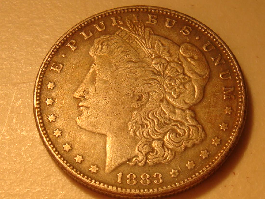 1883 S MORGAN SILVER DOLLAR, FINE 30 CONDITION: (1 of 3)