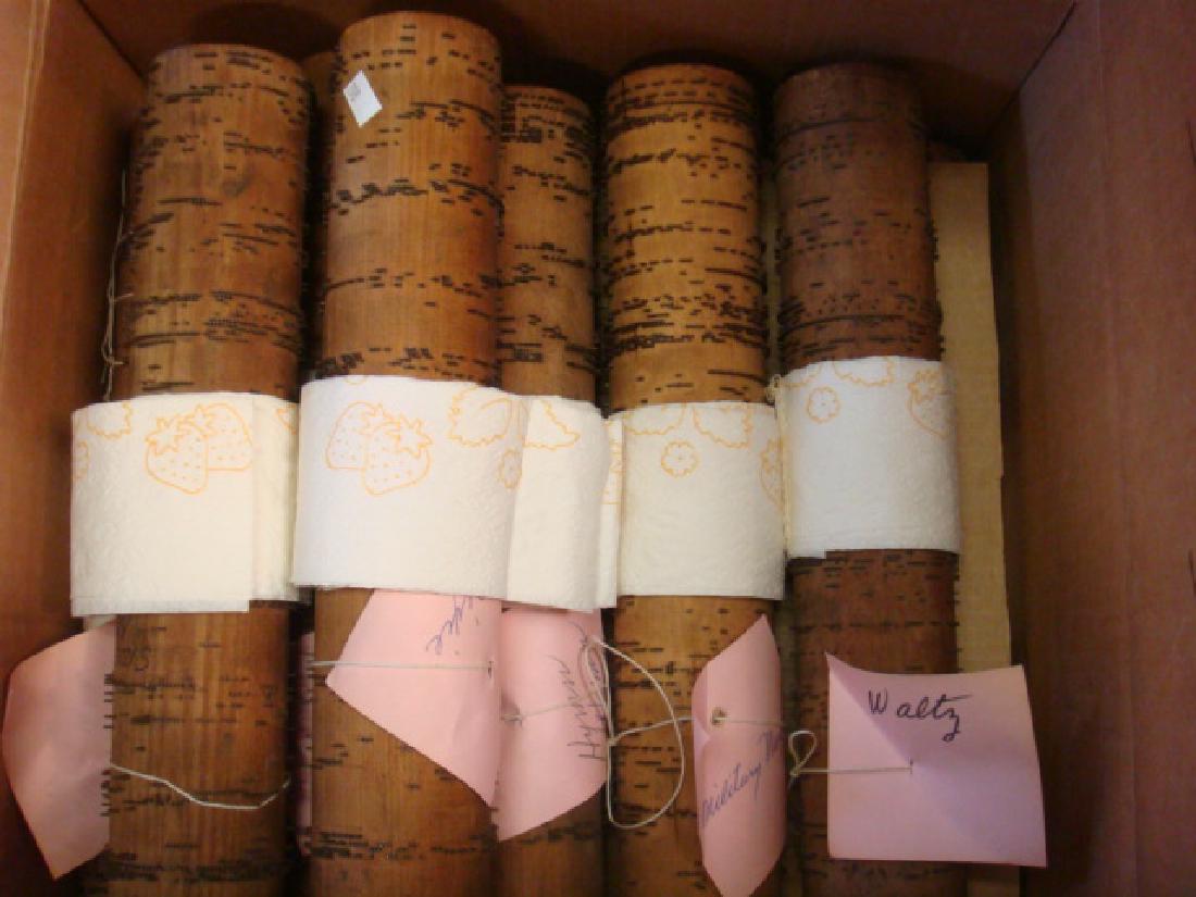 Twelve Large Wooded Music Cobbs CA 1990:: Twelve Large Wooded Music Cobbs CA 1990: for the Grand Roller Organ Lot #2. Cobbs were Wooden Rollers with Pins inserted that Keys Music on Grand Roller Organs. Collection of Waltzes, Marchs, Spiritua