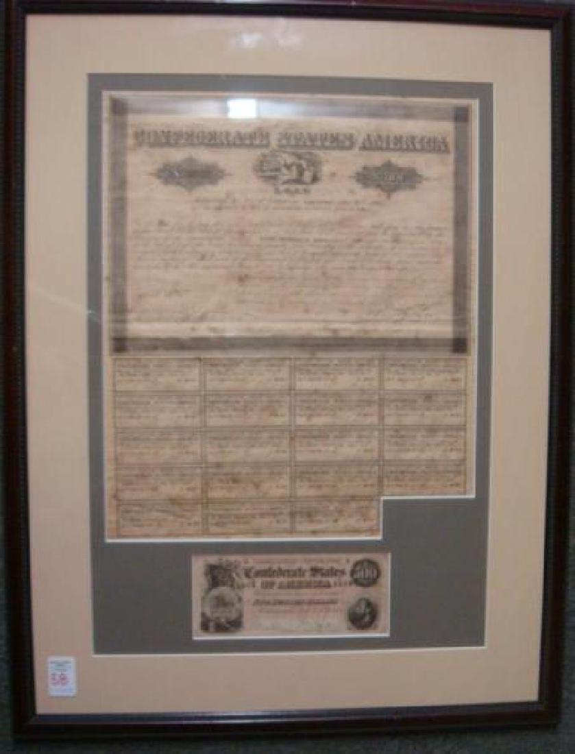 CONFEDERATE STATES OF AMERICA $500 BOND & NOTE: (1 of 5)