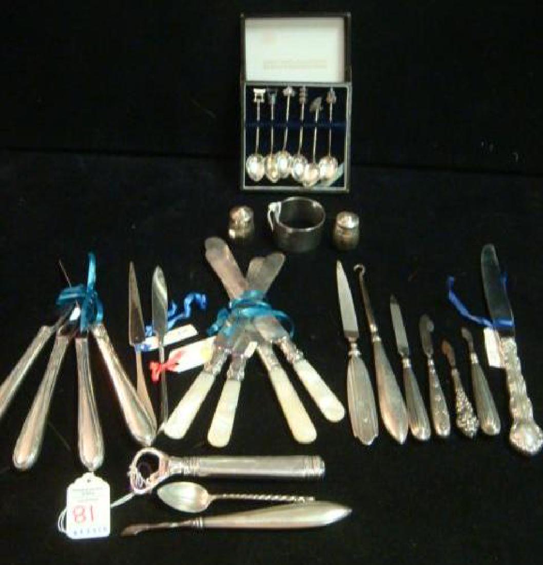 Assortment of Sterling & Sterling Handled Pieces: (1 of 6)