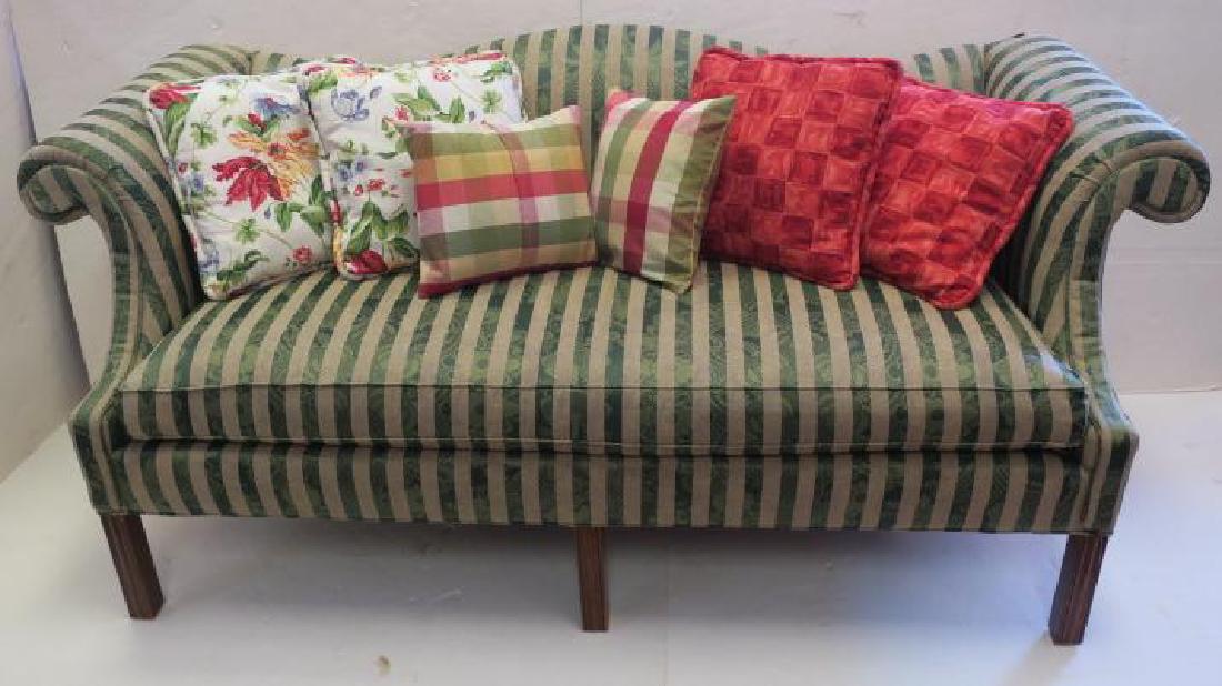 Quality Chippendale Style Camel Back Sofa: (1 of 5)