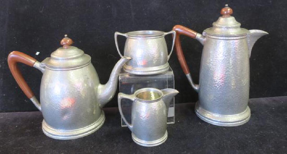 1930's HAMPDEN Hand Hammered Pewter Coffee/Tea Set: (1 of 4)