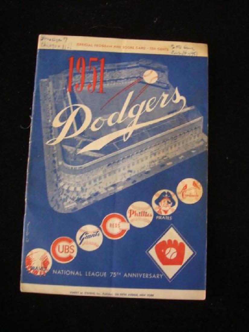 1951 Brooklyn Dodgers Official Program & Scorecard: