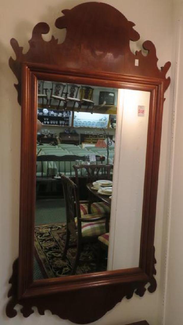 Mahogany Framed Chippendale Style Mirror: (1 of 3)