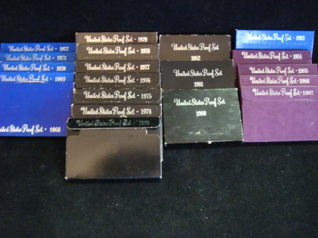 21 US PROOF SETS 1968-1987 in Original Packages: (1 of 3)