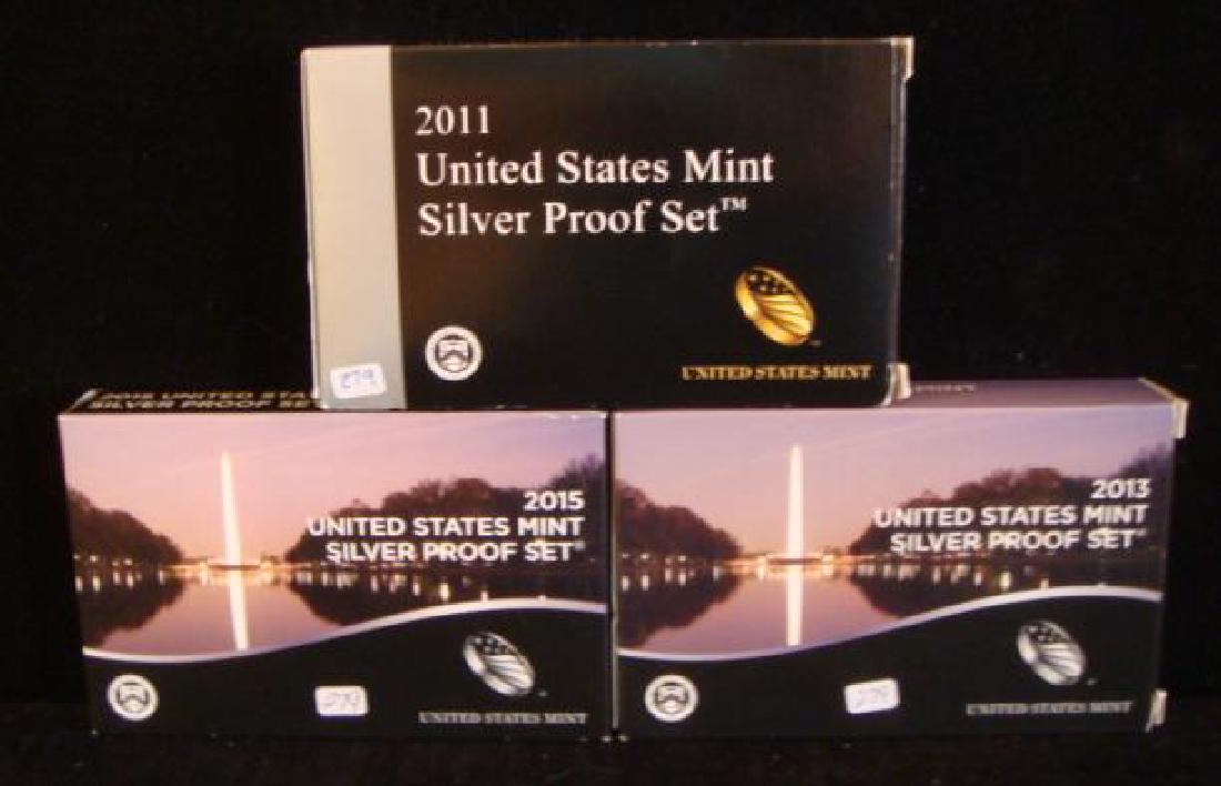 3 US SILVER MINT PROOF SETS 2011, 2013, 2015: (1 of 3)