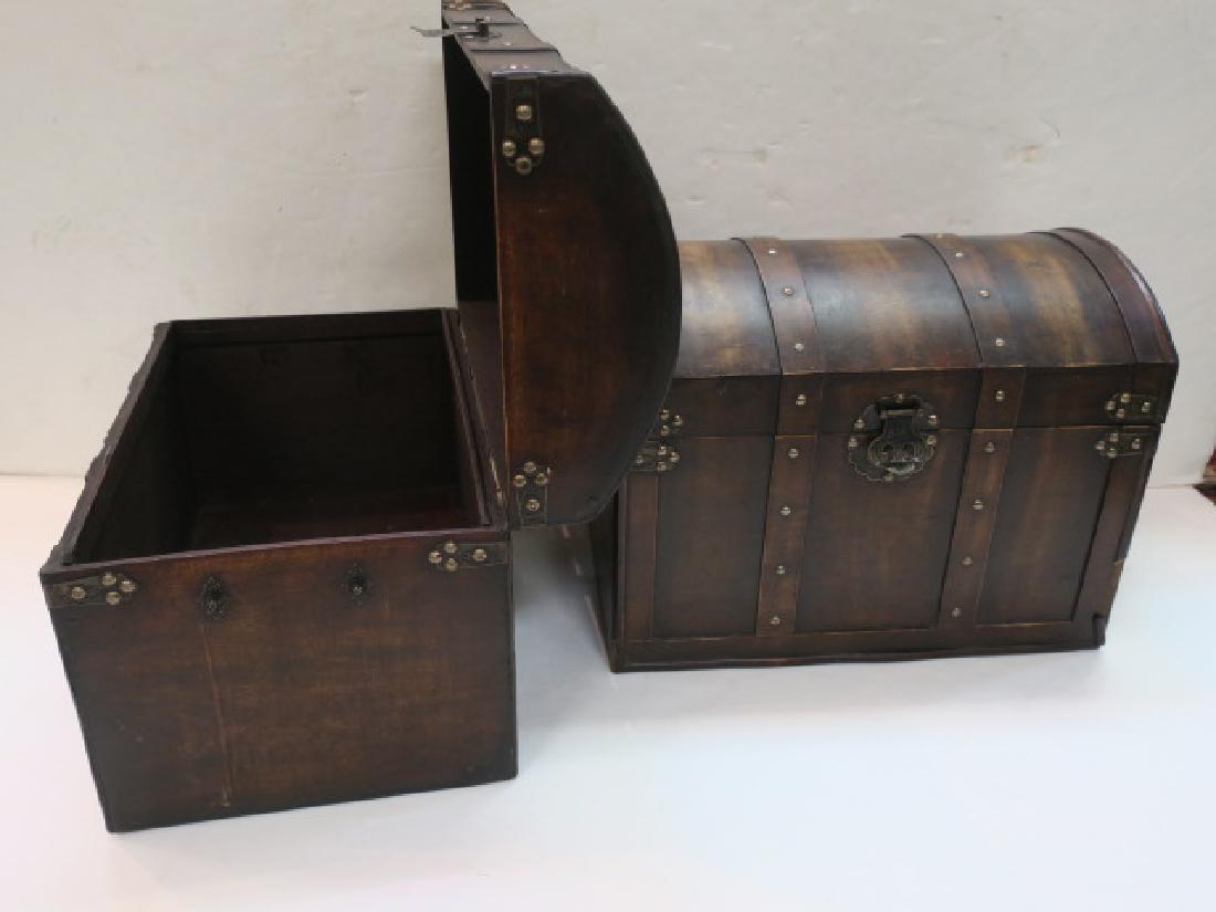 Pair of Small Dome Top Trunks or Treasure Chests: (1 of 4)