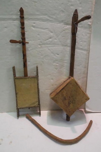 Two Primitive Ethiopian Masenqo Musical Instruments: