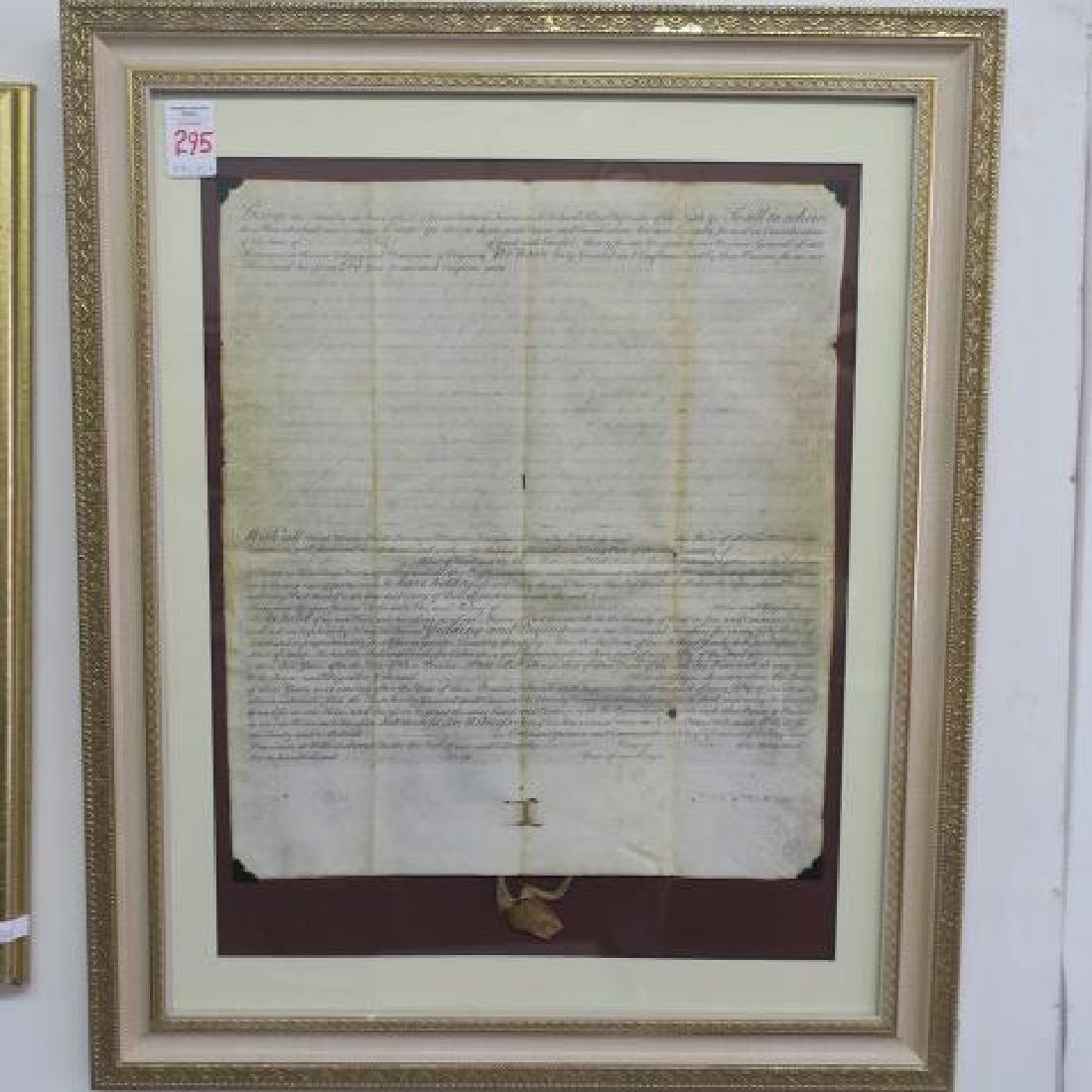 1765 Virginia Land Grant Sign by JAN FAUQUIER Governor:: 1765 Virginia Land Grant Sign by JAN FAUQUIER Governor: Old Virginia Land Grant to James Wilson for Virginia Land he Paid 10 Shillings for and Signed for by Jan Fauquier, Governor in the Name of King
