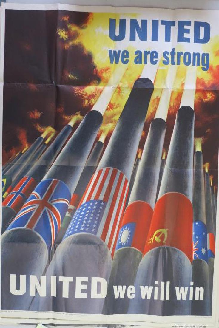 Original Vintage WW II Poster "UNITED WE ARE STRONG"