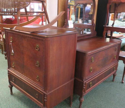 Berkey Gay French Burl Walnut Low High Dressers Oct 21