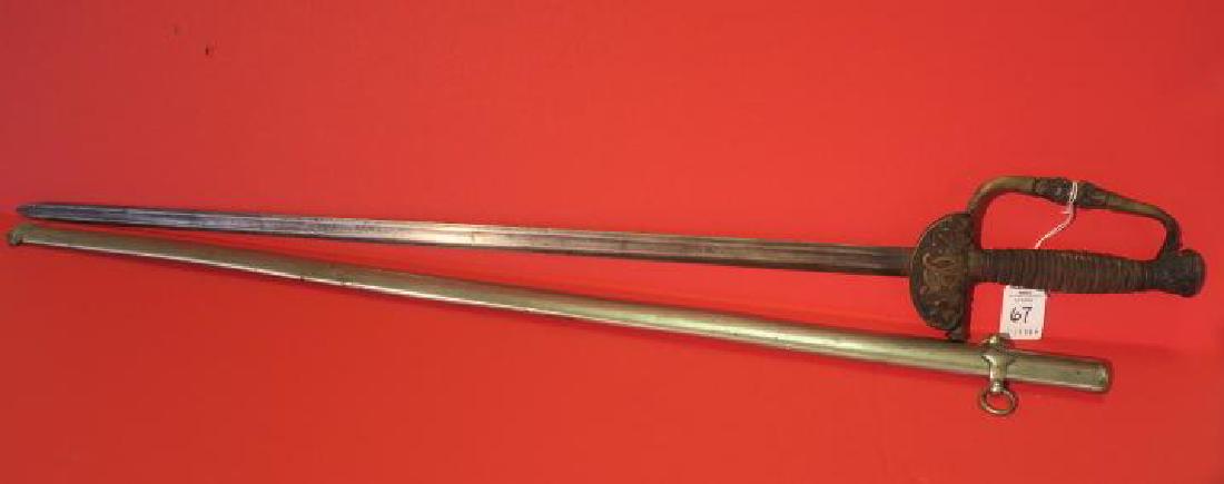 GRAND ARMY OF THE REPUBLIC Dress Small Sword:: GRAND ARMY OF THE REPUBLIC Dress Small Sword: Union Organization of Civil War Veterans from 1865-1920's. Leather Handle Deteriorated Wire still Present GAR on Guard. 27" Rapier Style Blade, 36" LOA. G