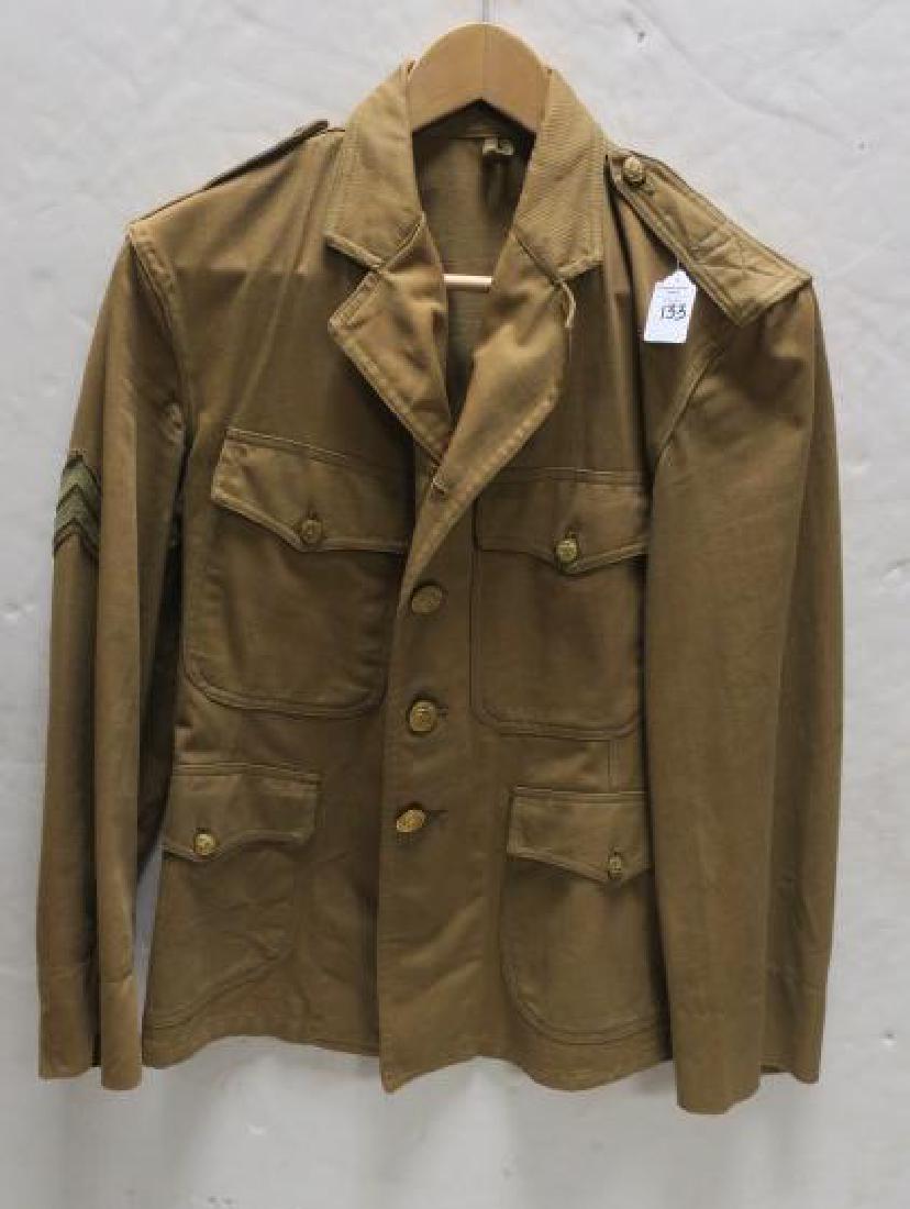 M1910 Summer Tunic Modified to M1926 Style Service:: M1910 Summer Tunic Modified to M1926 Style Service: Likely Modified in China between the Wars, High Collar of WWI Rest itched to Lapel Style of 1926. WW I style Corporal Stripes and Infantry Style Bra